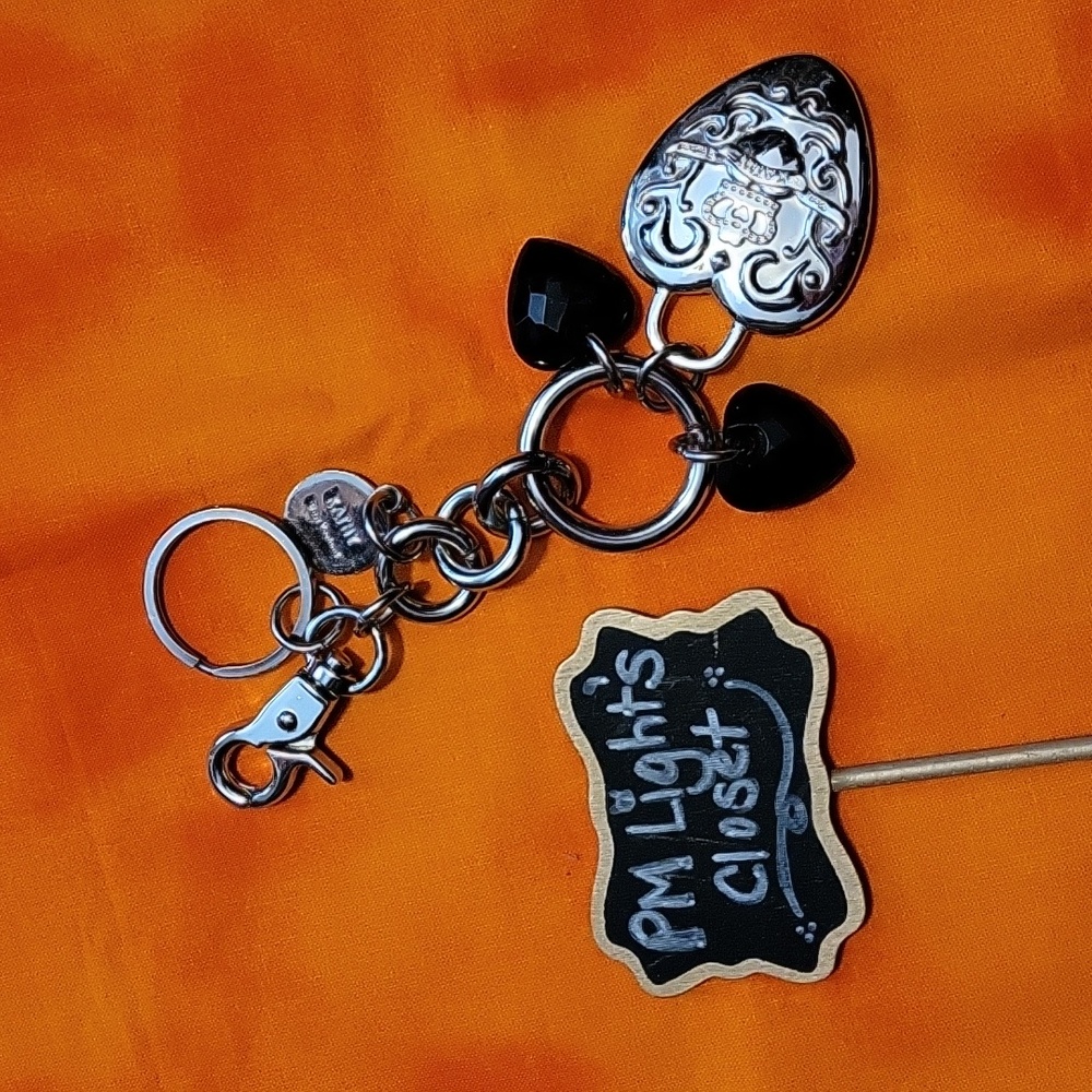 Kathy Van Zeeland Key Chain Handbag Charm Black Silver